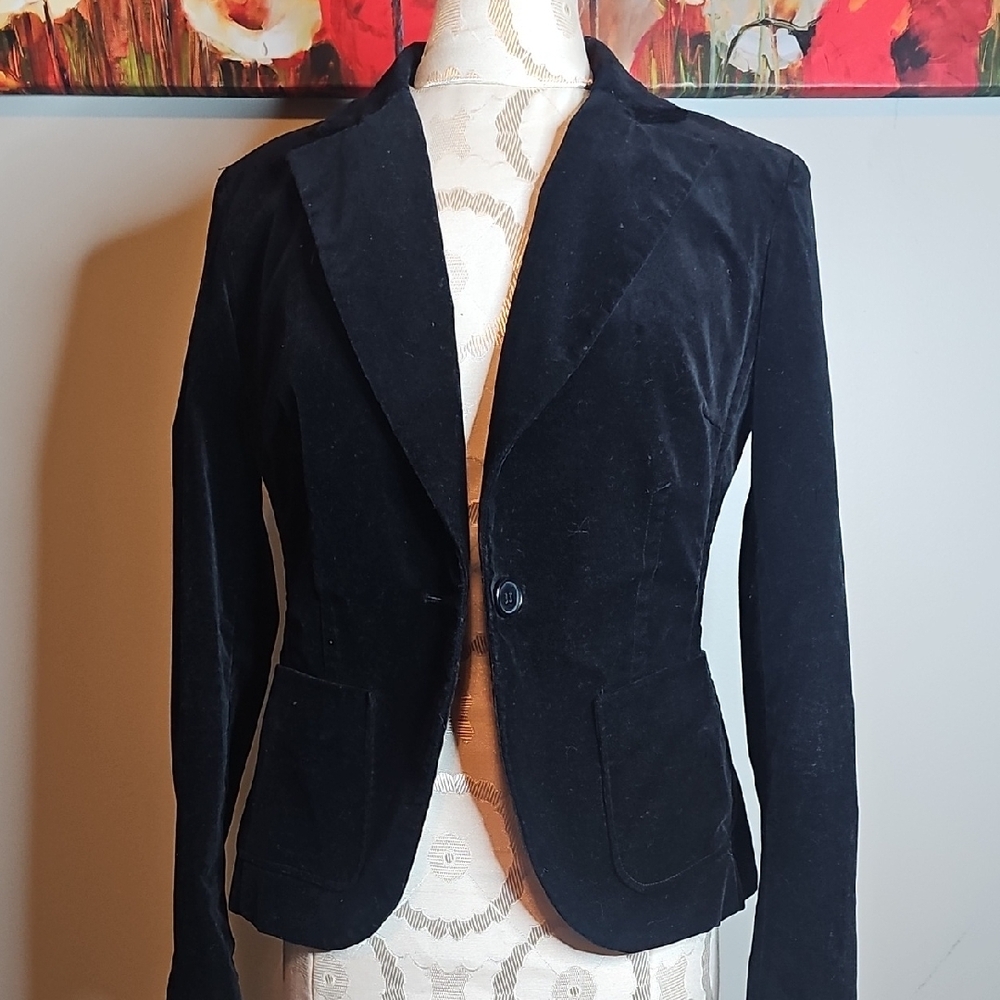 Women's Black Velvet Blazer